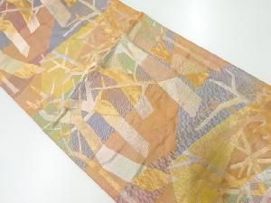 リサイクル　冬木模様織出し袋帯